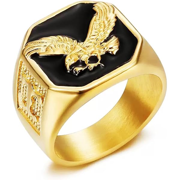 Eagle Ring,Hip Hop Flying Eagle Ring for Men, Viking Hawk Ring